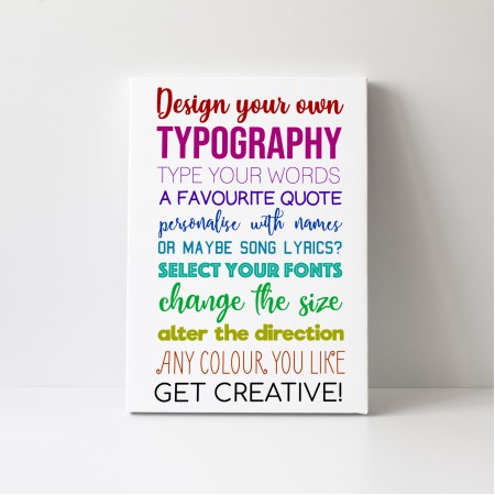 Design Your Own Typography Canvas - Portrait 