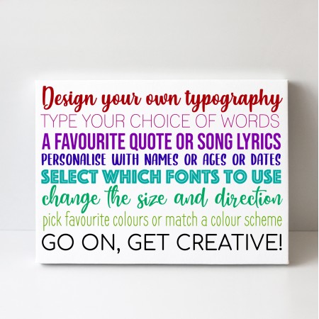 Design Your Own Typography Canvas - Landscape