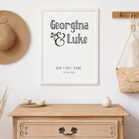 First Home Portrait Typography Poster