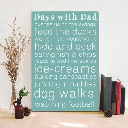 Days with Dad Typography Canvas