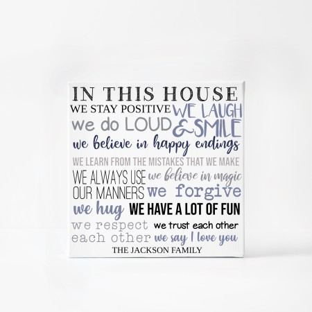 In this house we - Typography Canvas