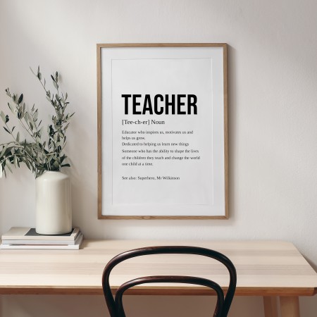 Teacher Definition Typography Poster