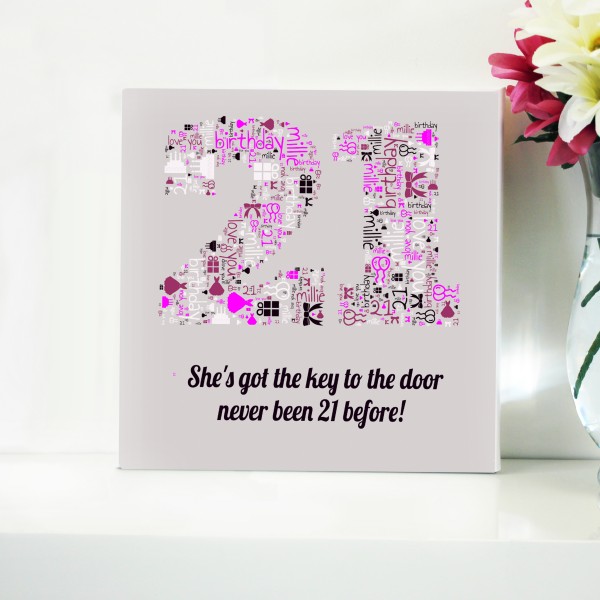 Birthday Word Art Canvas