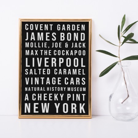 Favourite Things Typography Poster