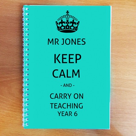 Large Personalised Keep Calm Notebook A4