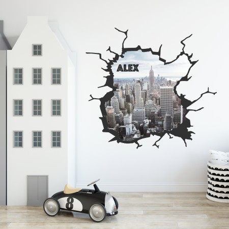 Vinyl Wall Art - Add Your Photo - Cracked wall