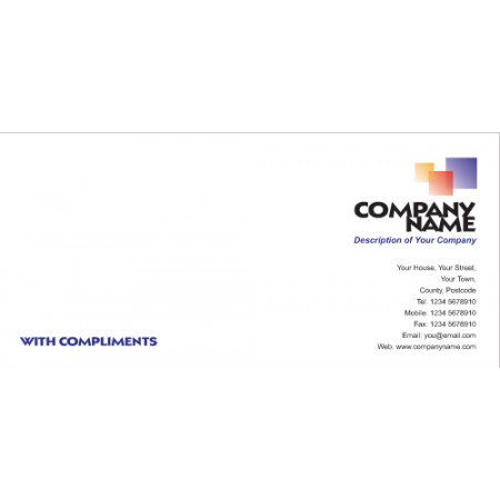COMPLIMENT SLIPS FROM £4.95 • GREAT FOR MARKETING • PERSONALISED WITH INFO 