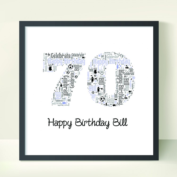 24x24" Number Word Art Print
